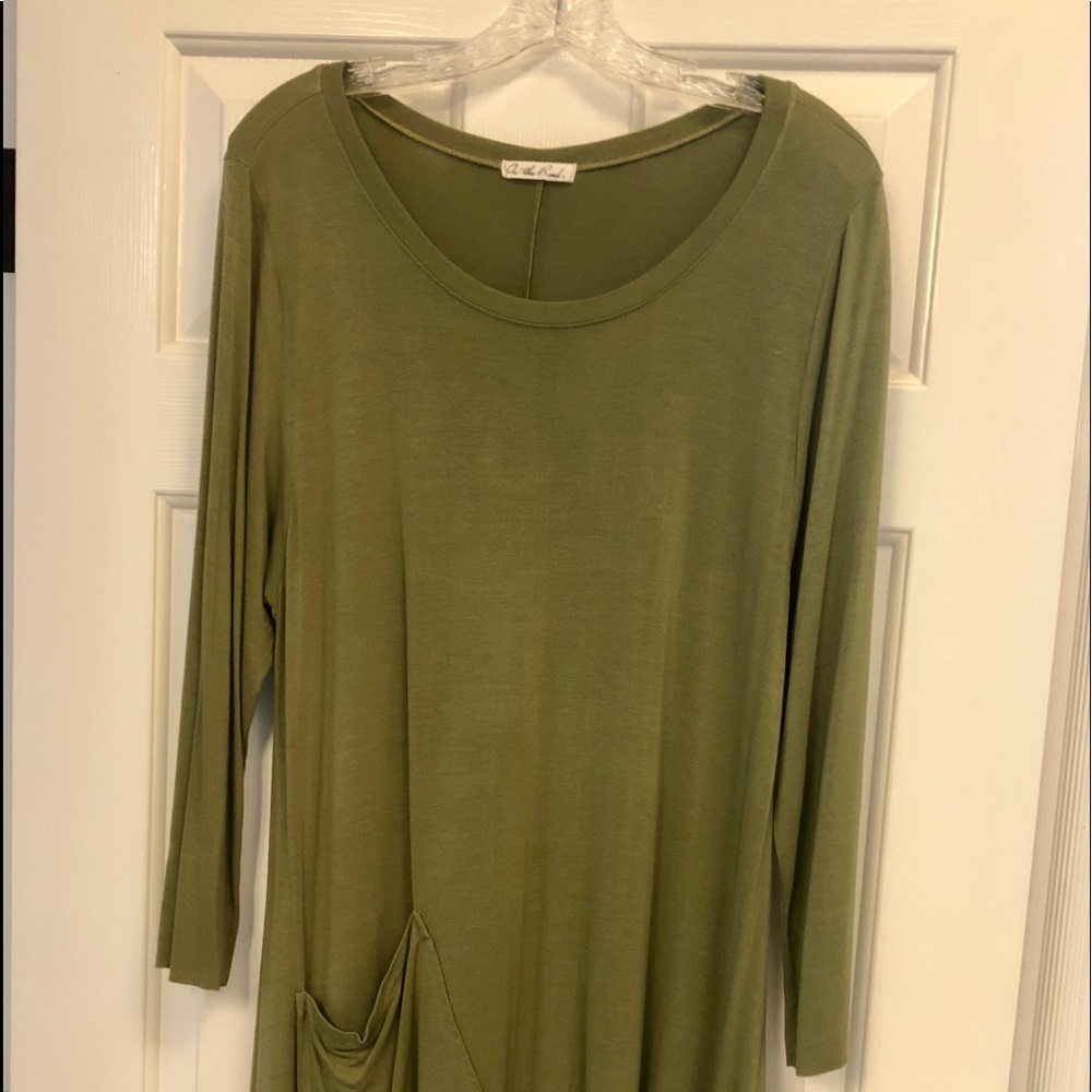 Olive Green Cotton Dress. L